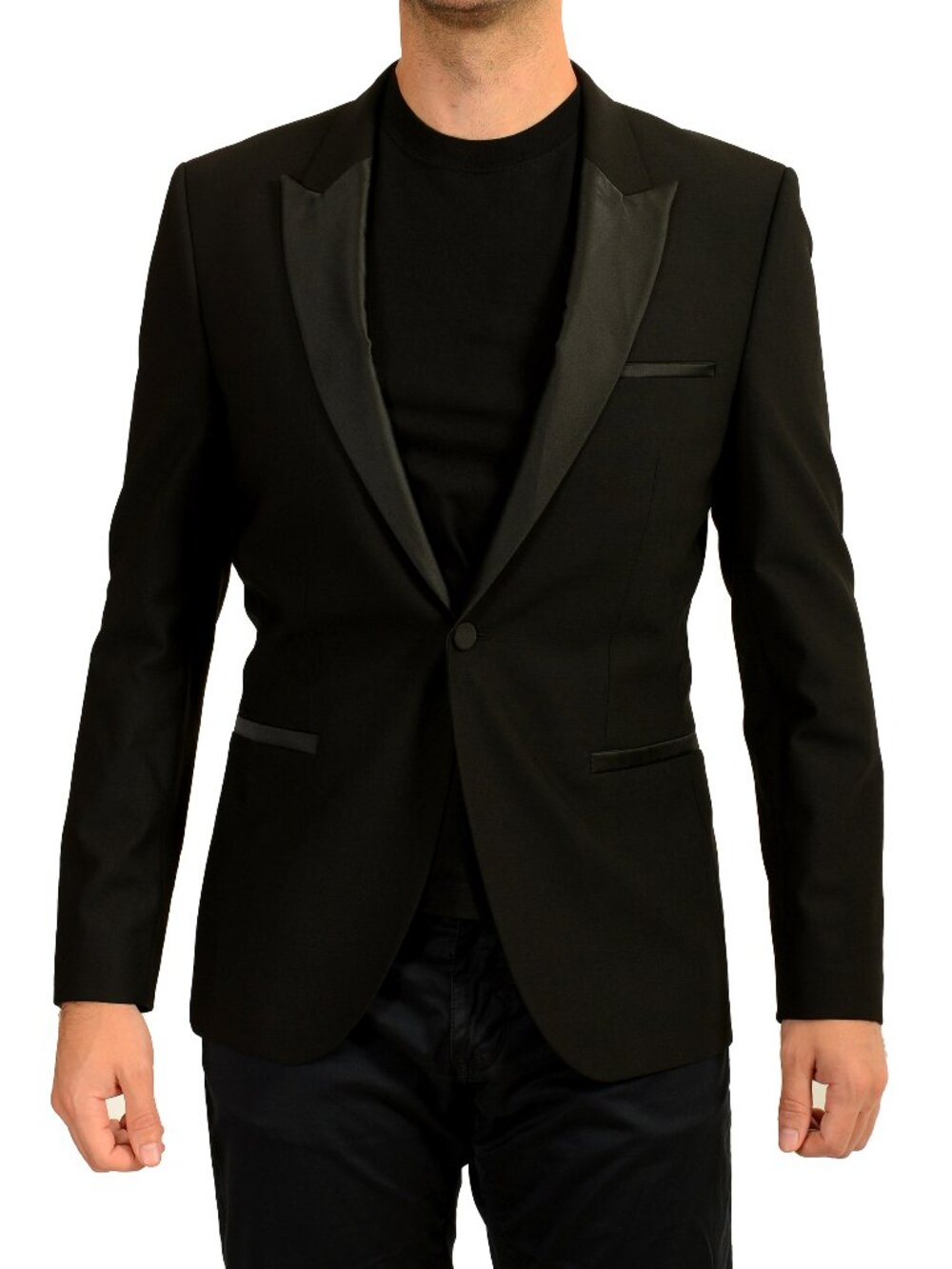 Hugo Boss Men's "Arti224E2x" Extra Slim Fit Wool Tuxedo Blazer US 40R IT 50R